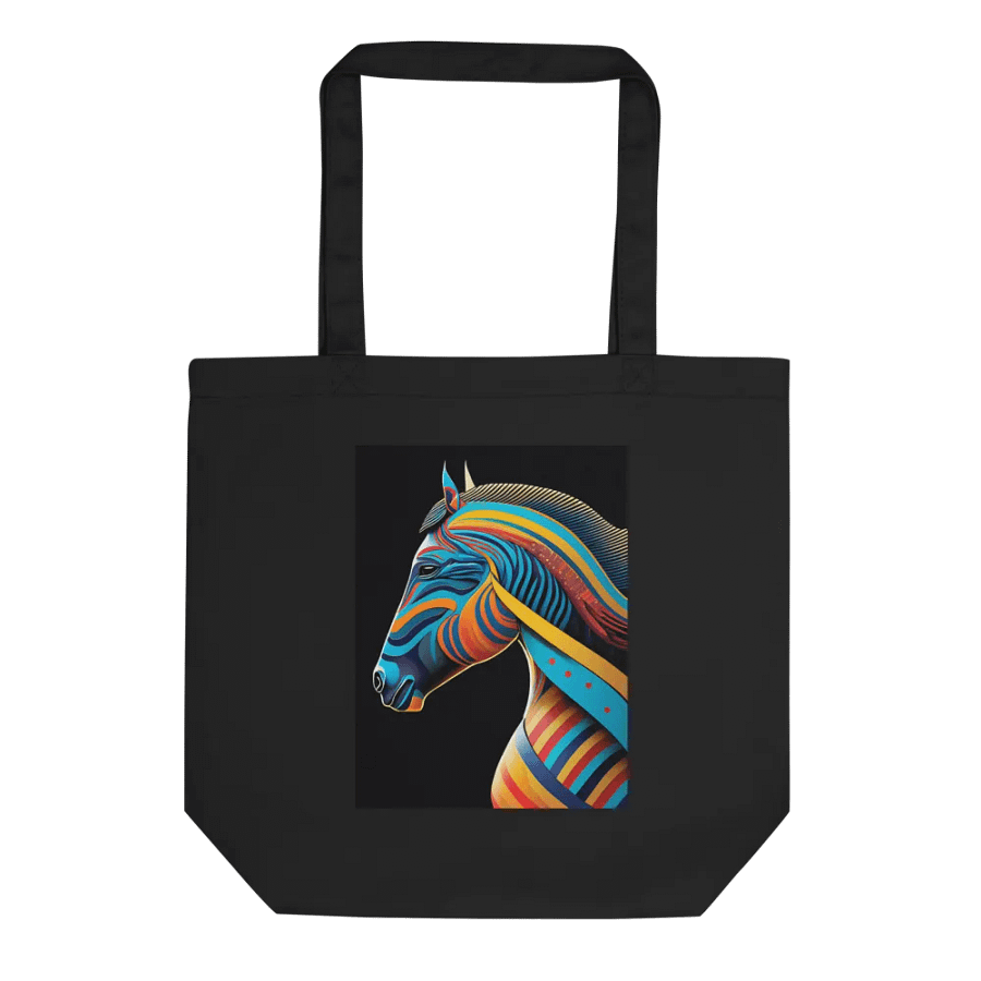 Stylized horse illustration made of coloured ribbons product image (1)