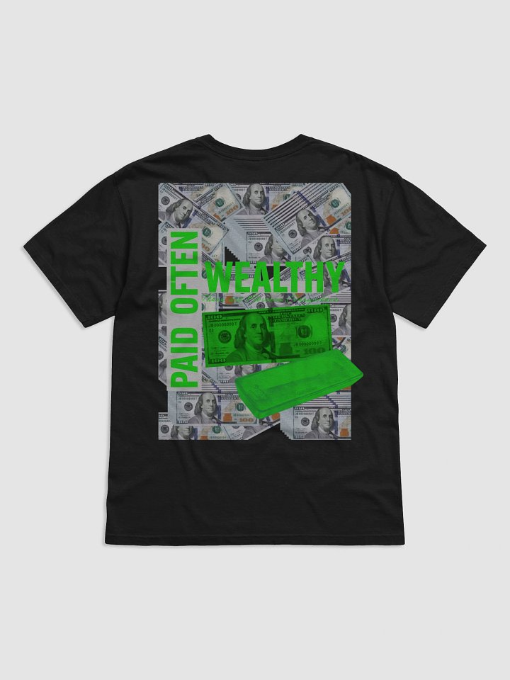 Excellent Delivery Green & Red Stamped Bar Edition Wealthy and Paid Often T-shirt product image (5)