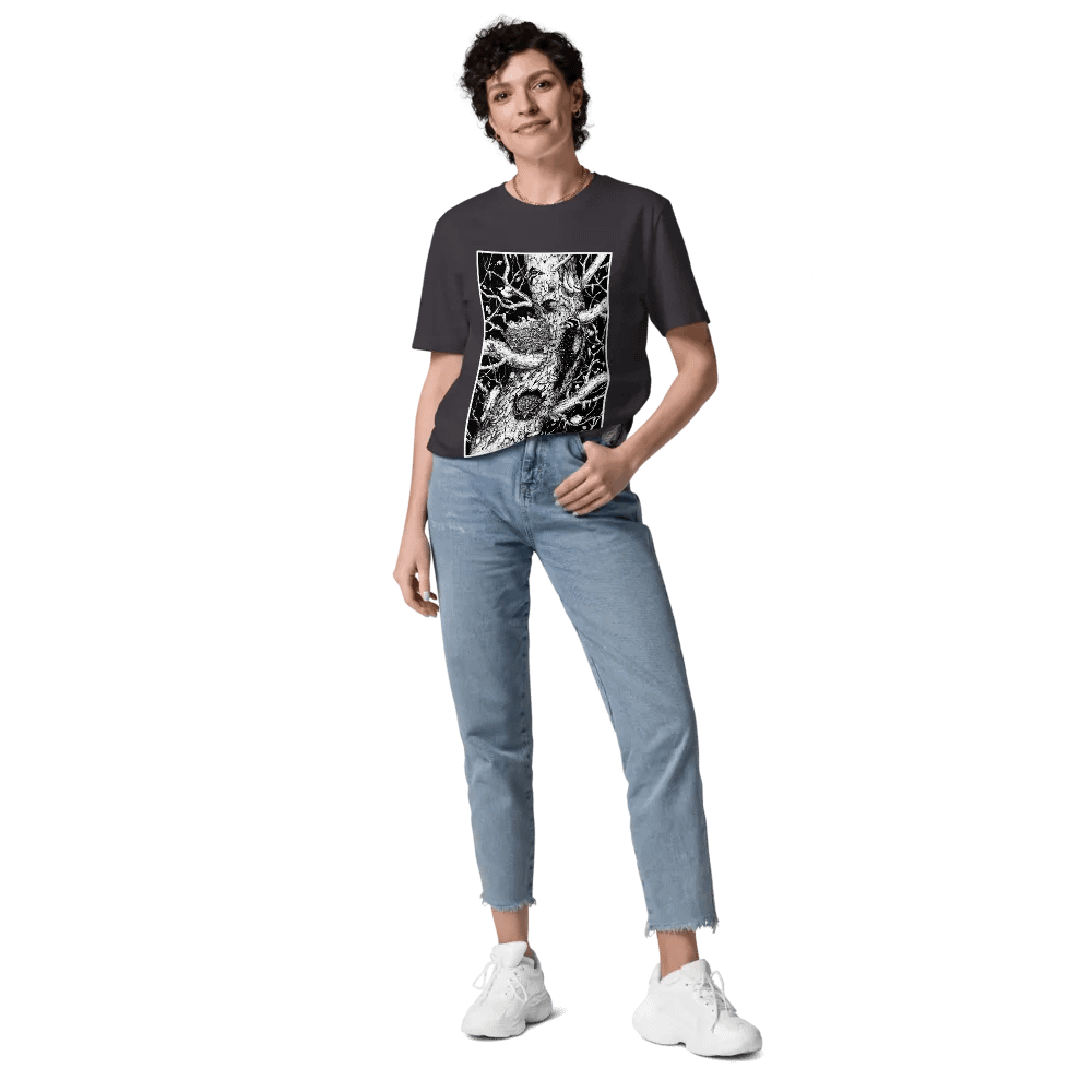 Birds of the wilderness - organic cotton, b&w print product image (9)