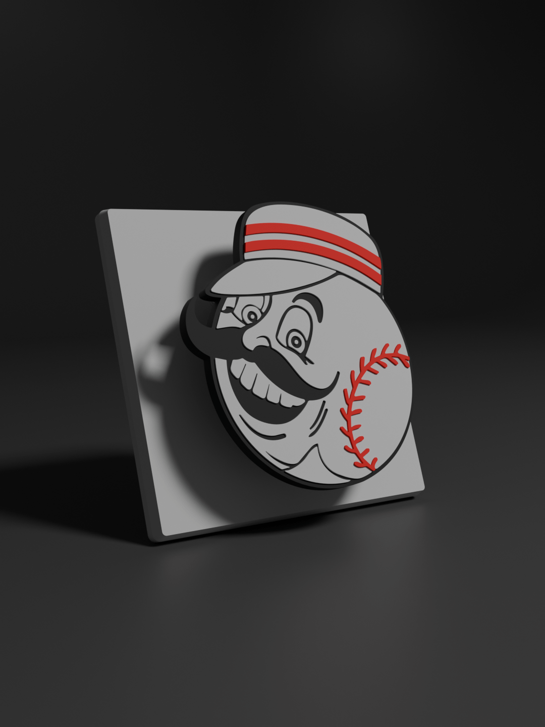 Cincinnati Reds Mr. Red 3D Printed Floating Logo Sign (Digital File Only) product image (1)