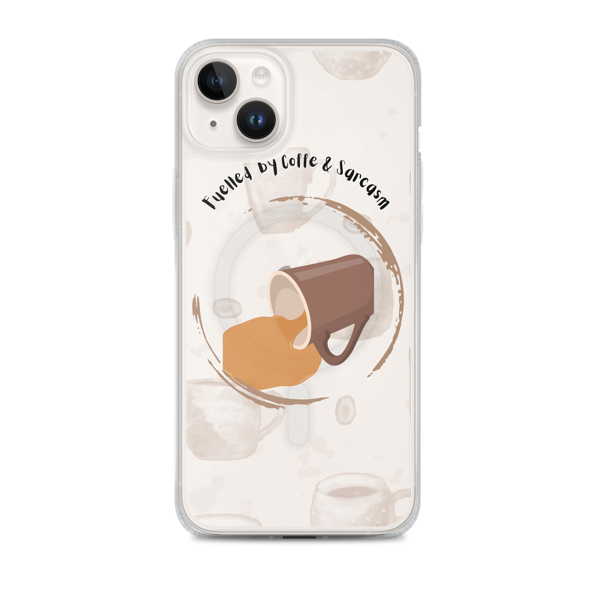 Coffee & Sarcasm iPhone® MagSafe® Clear Case product image (1)