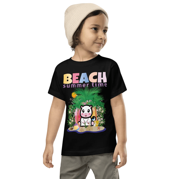 Beach Summer Funny Colorful Bella + Canvas Toddler T-Shirt – Funny Shirt & Gift for Kids product image (2)
