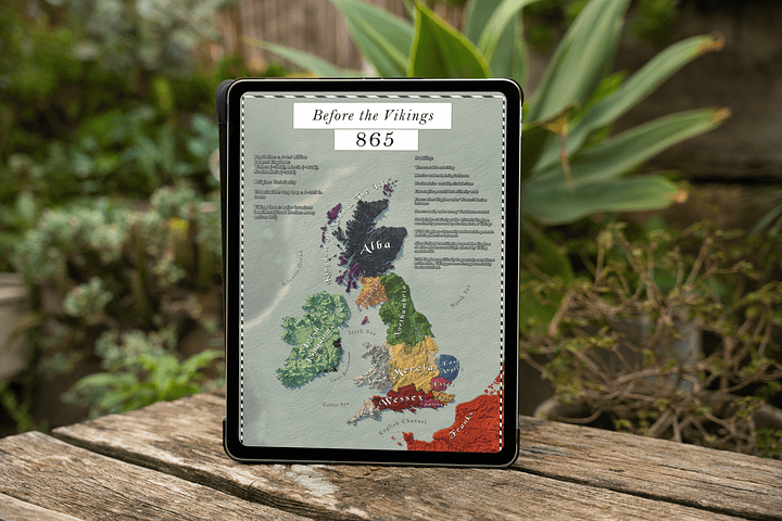 Anglo Saxon Kingdoms - 865 - Digital High-Resolution Map product image (2)