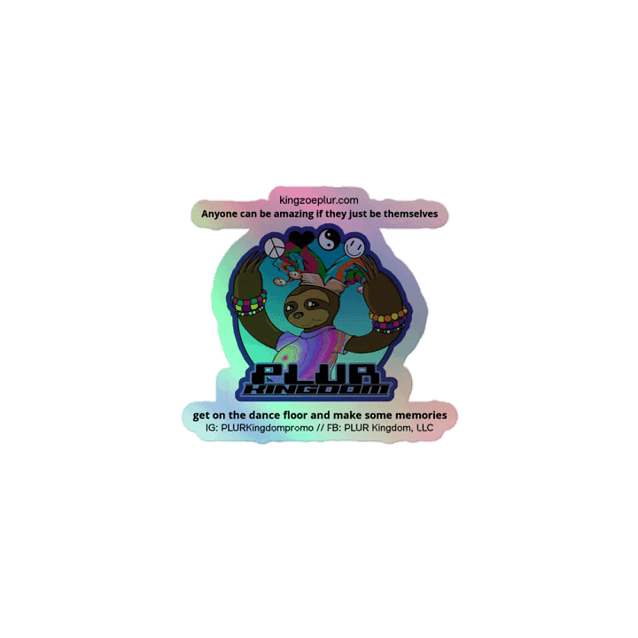 Holographic Vinyl Kiss-Cut PLUR Kingdom Sticker product image (1)