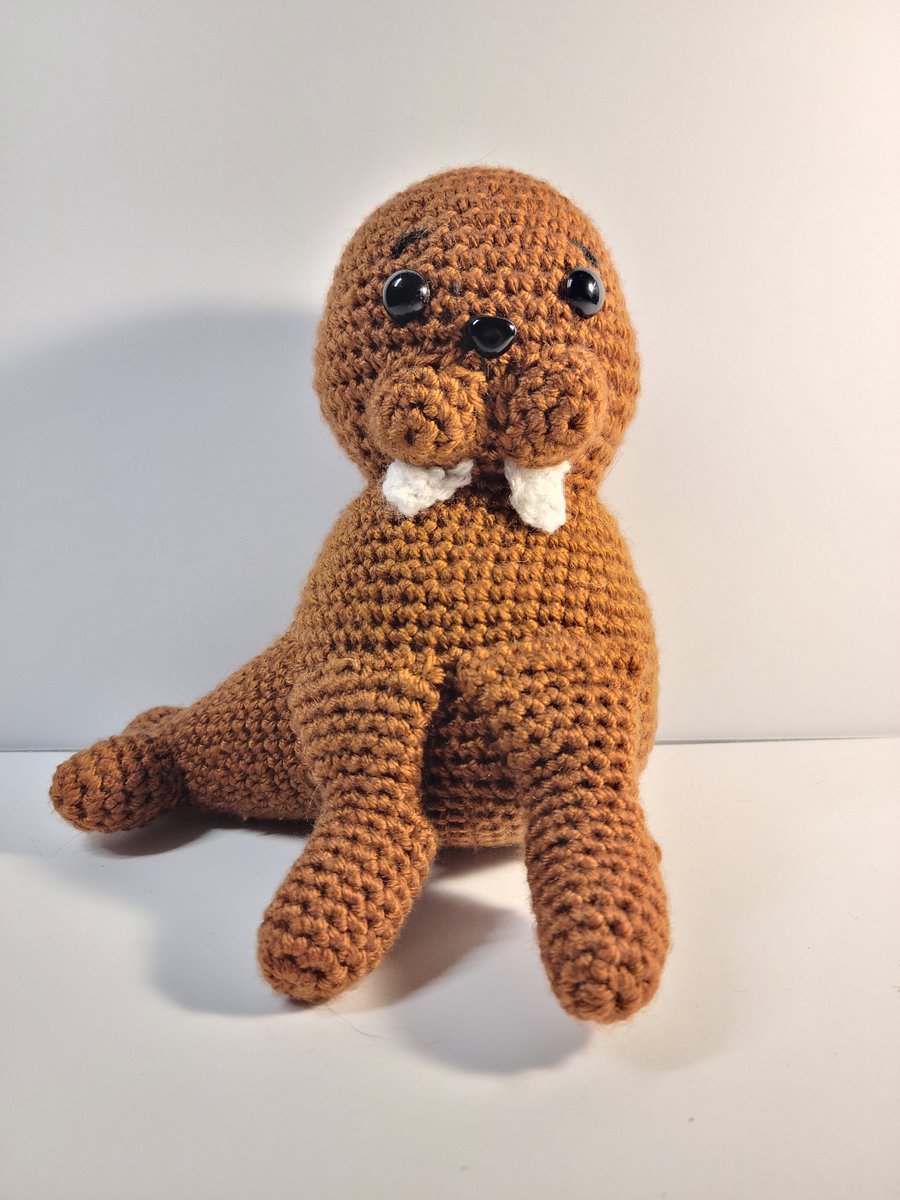 Handmade Amigurumi Walrus Stuffed Animal product image (1)