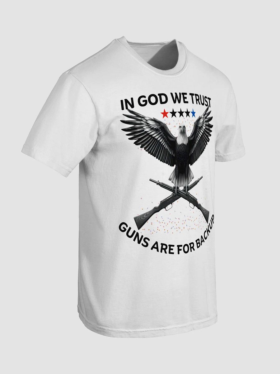 In God We Trust Patriotic Eagle T-Shirt - American Flag Independence Design - USA Freedom Guns Backup Tee product image (3)