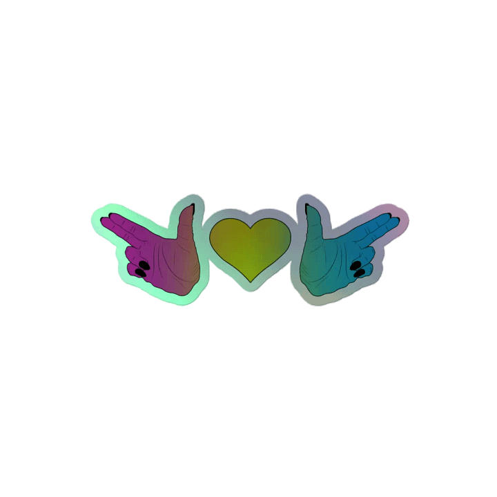 Finger Guns (pan flag) Holo Sticker product image (2)