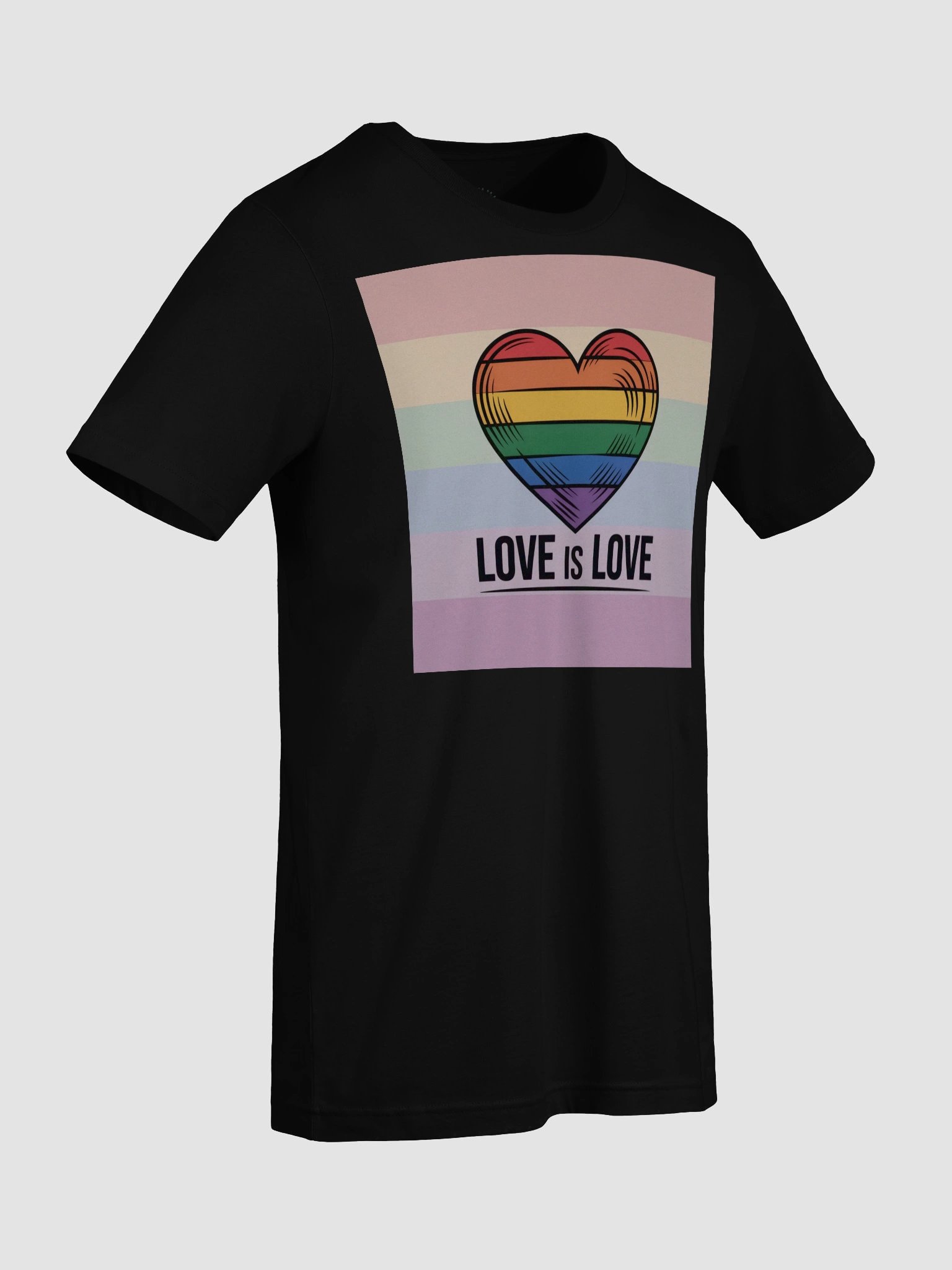 Exclusive 'Love is Love' Rainbow Heart Unisex T-Shirt - TDS Music product image (9)