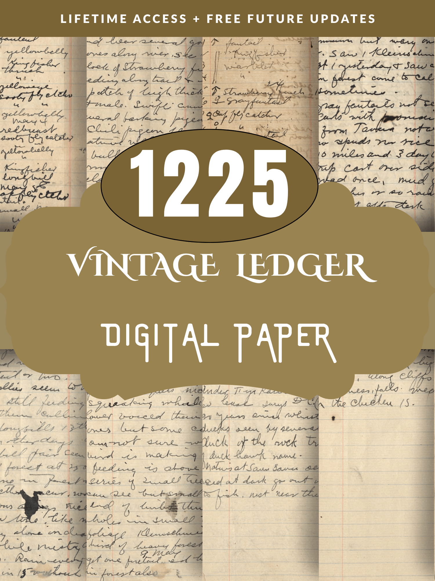 Vintage Ledger Pages printable antique junk journal paper digital collage sheet product image (6)