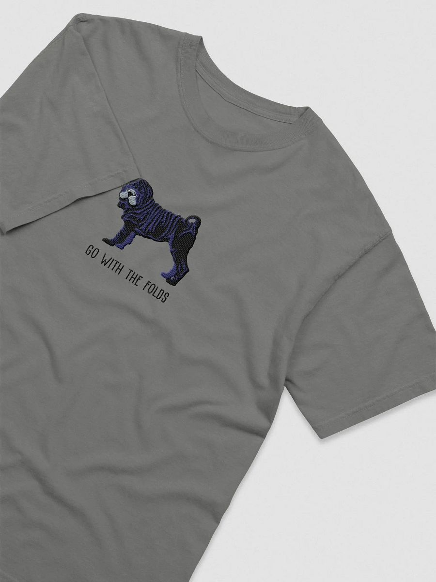 Go with the Folds T-Shirt(Embroidered) of a Chinese Shar-Pei(Black) product image (6)