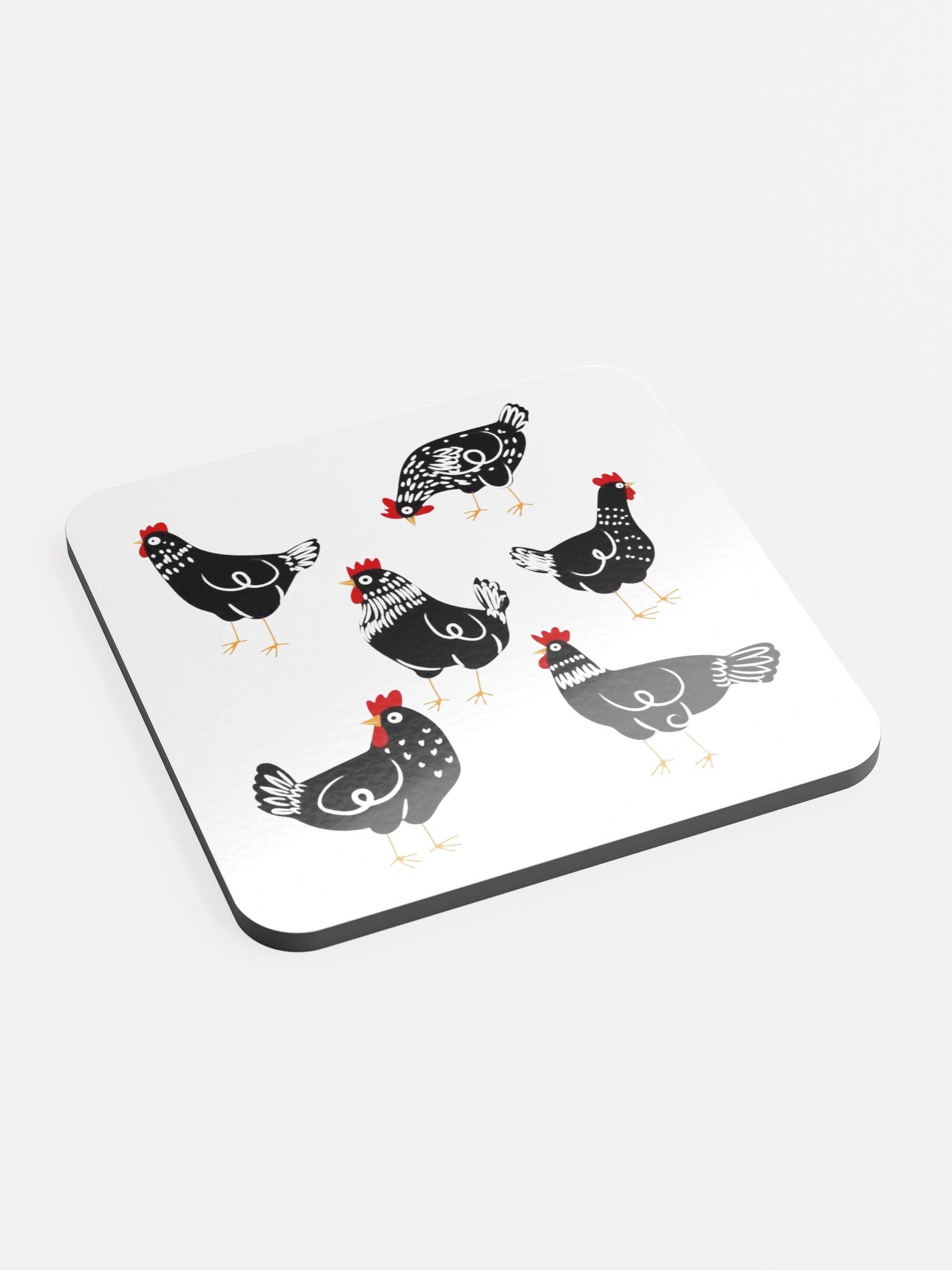 Chickens in Style Glossed Cork Coaster product image (2)