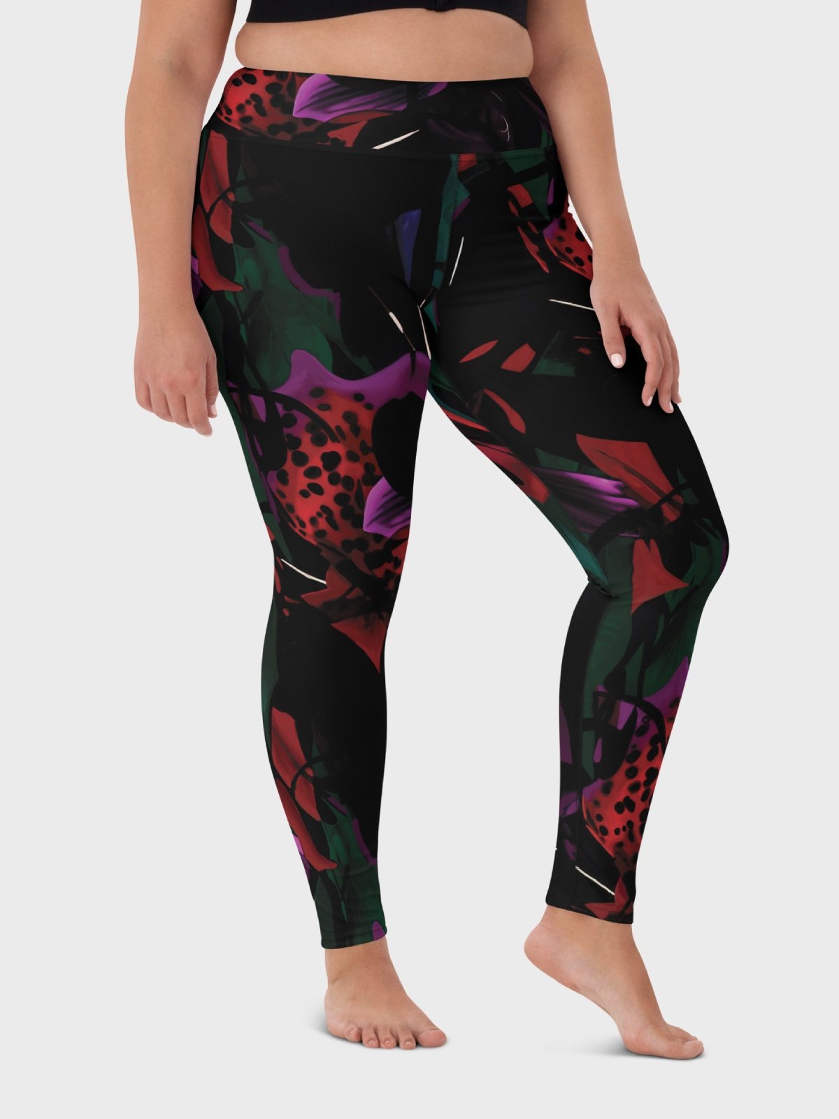 High-Waisted Leggings "Blosoom At Midnight" Printed product image (7)