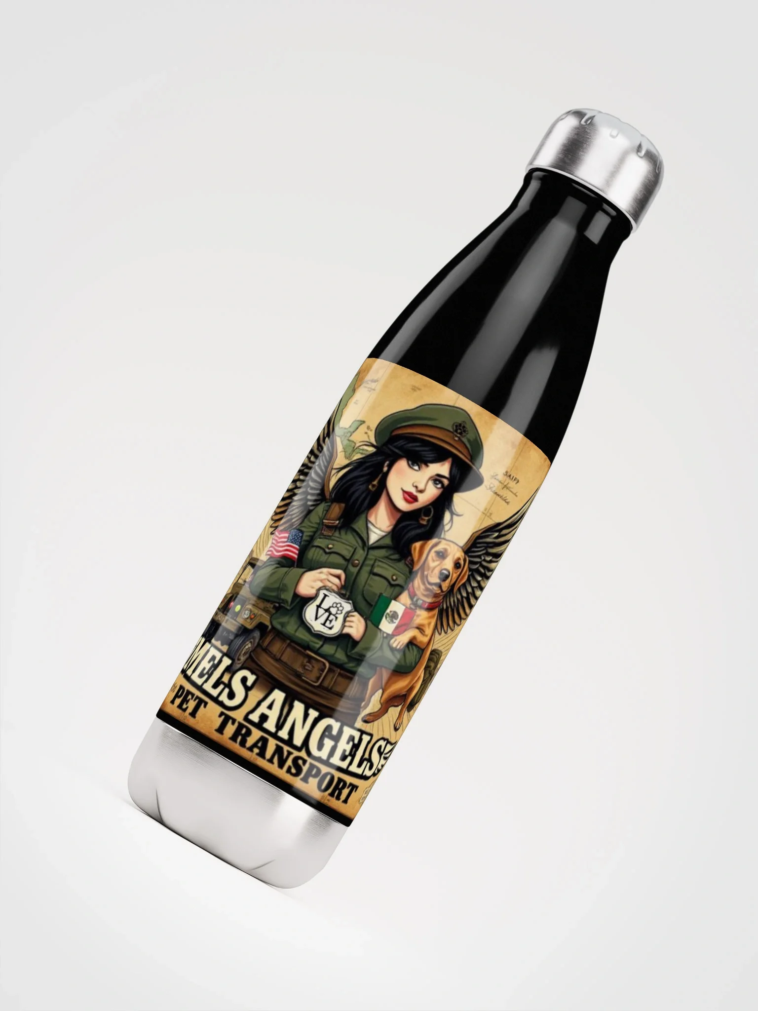 Mel’s Angels Pet Transport Stainless Steel Water Bottle – 17oz Insulated Travel Flask product image (4)