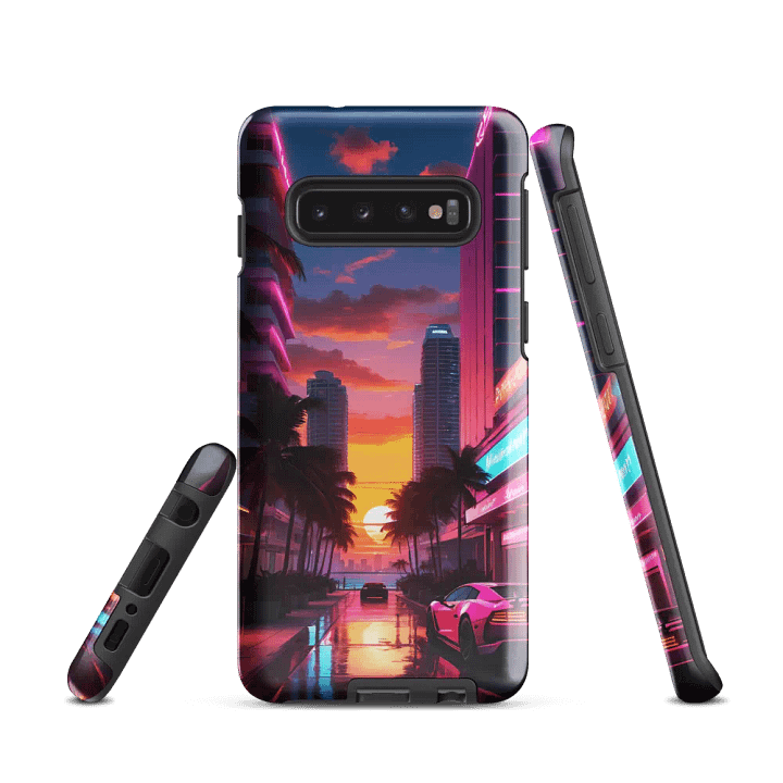 Neon Sunset Drive Samsung Tough Case - Vibrant Cityscape Design product image (1)