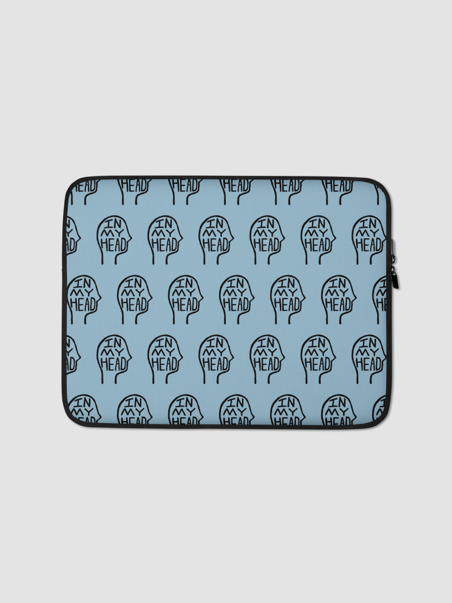 In My Head blue laptop sleeve product image (1)