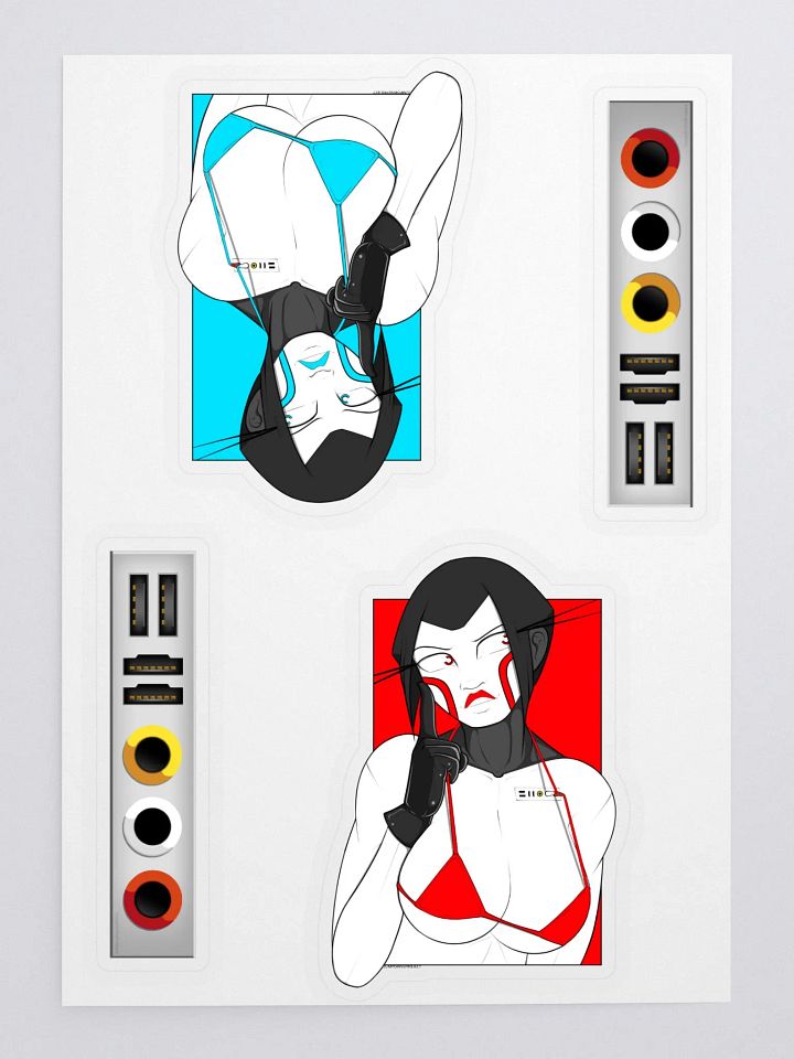 Summer Swimsuit Sticker Sheet (Red/Blue) product image (1)