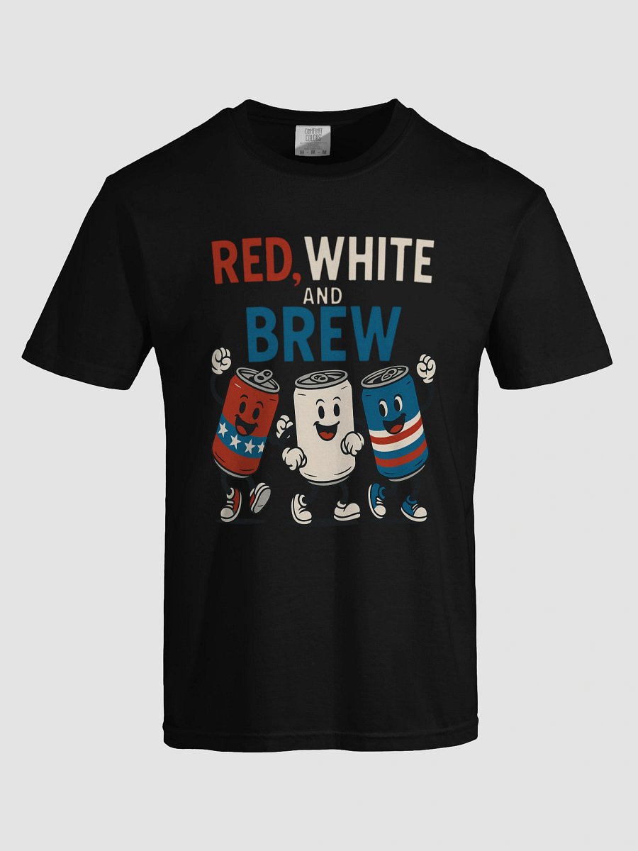 Red White and Brew 4th of July T-Shirt - Patriotic Beer & Soda Cans product image (5)