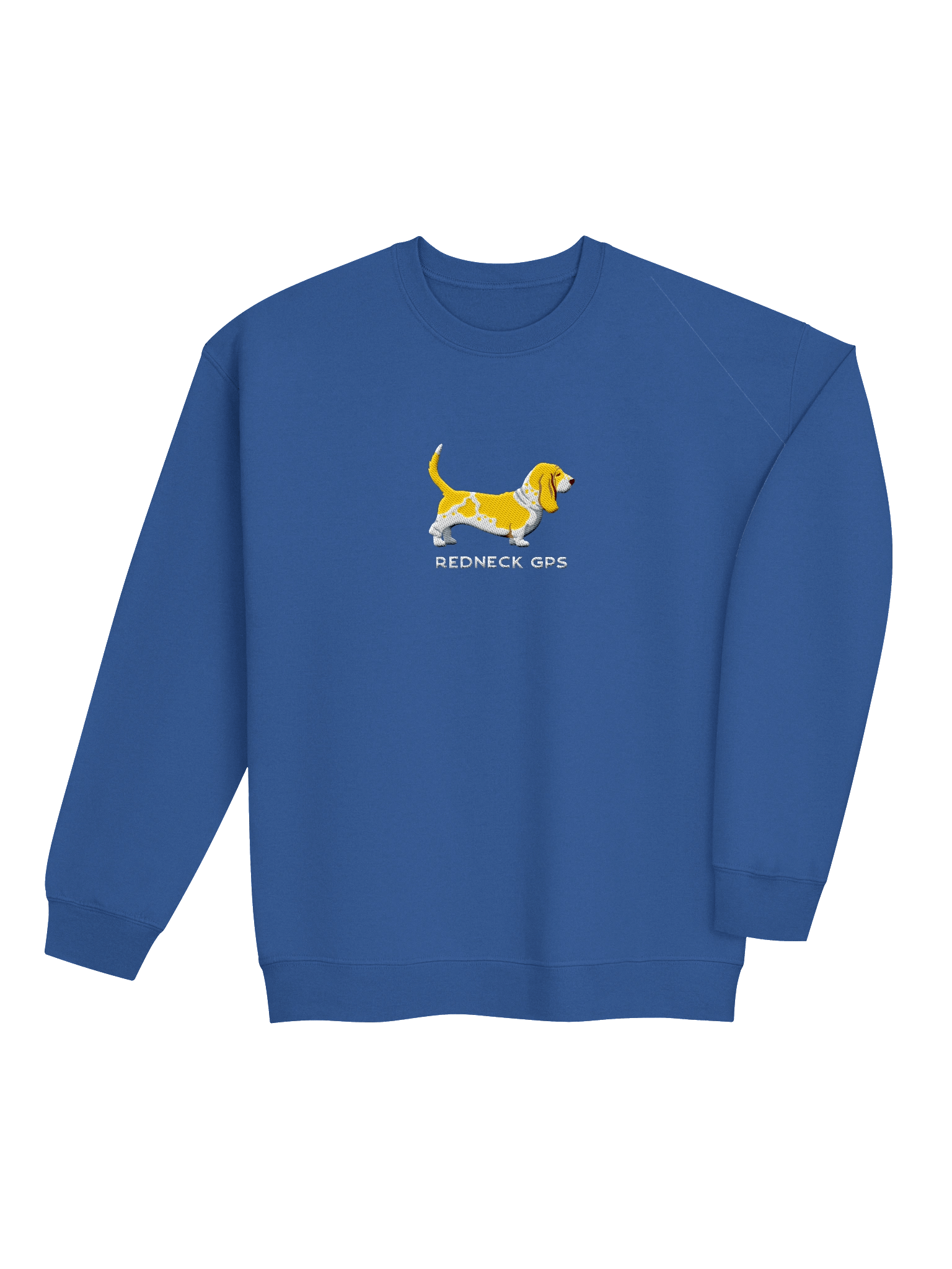 Redneck GPS Sweatshirt (Embroidered) of a Basset Hound(Lemon) product image (16)