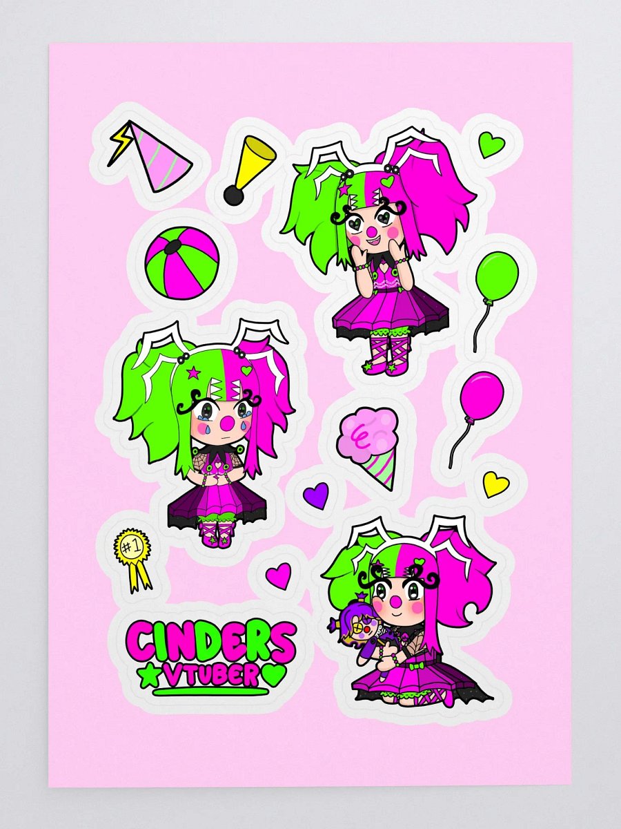 Clown Cinders Sticker Sheet product image (3)