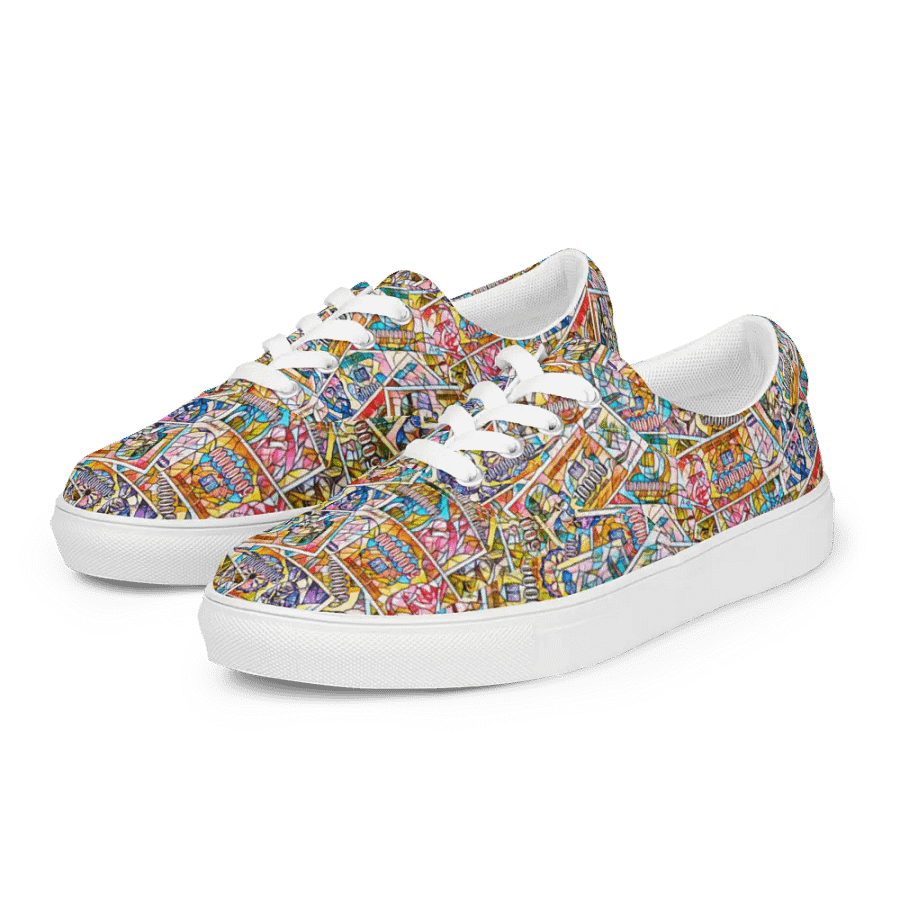 Jugoslovenski inflatorni dinar 1993 (Kolaž/mozaik) Women's Lace-Up Canvas Shoes product image (2)
