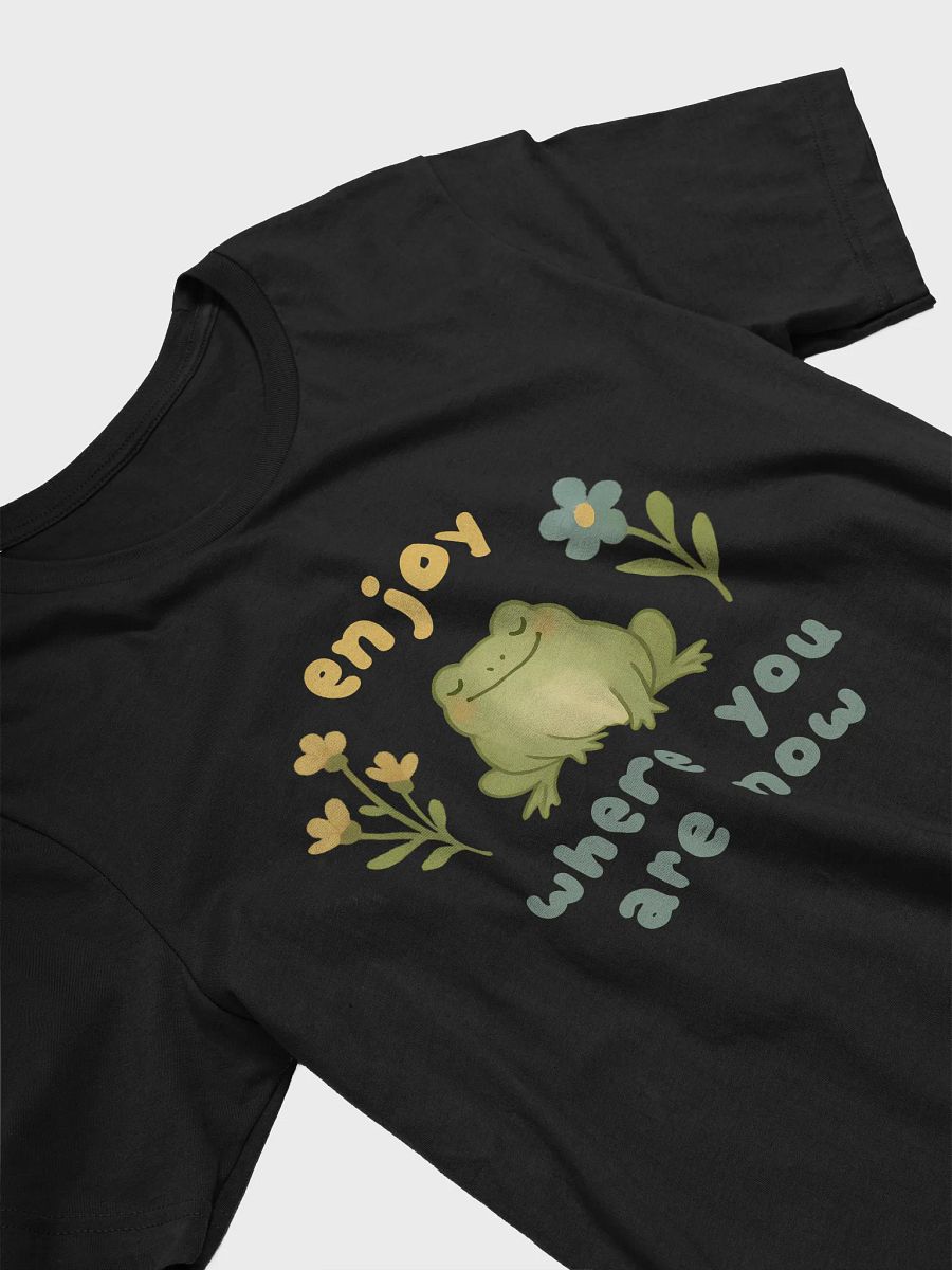 Enjoy Where You Are Now Frog T-Shirt – Cute Nature Frogcore Positive Vibes Tee product image (3)