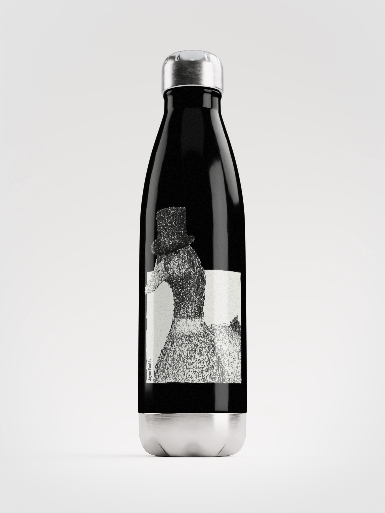 Feathered Gentleman Stainless Steel Water Bottle product image (1)