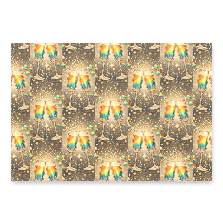 Rainbow Champagne Celebration Wrapping Paper Set product image (1)