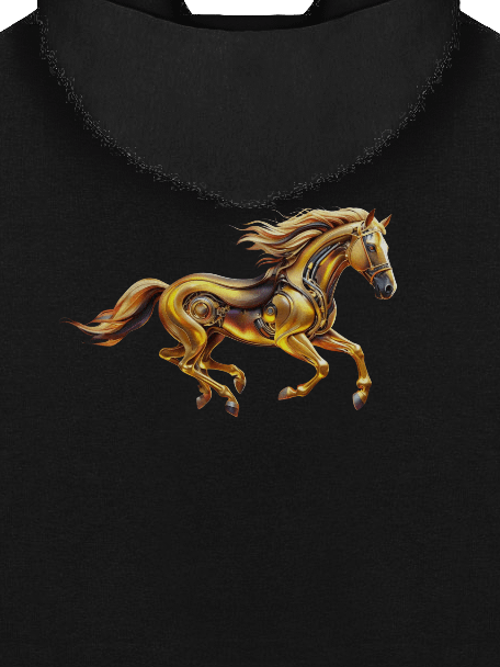 Golden Velocity – The Cyber Stallion Hoodie - Unisex Hoodie product image (6)