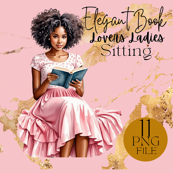 Elegant Book Lovers Ladies Sitting product image (1)