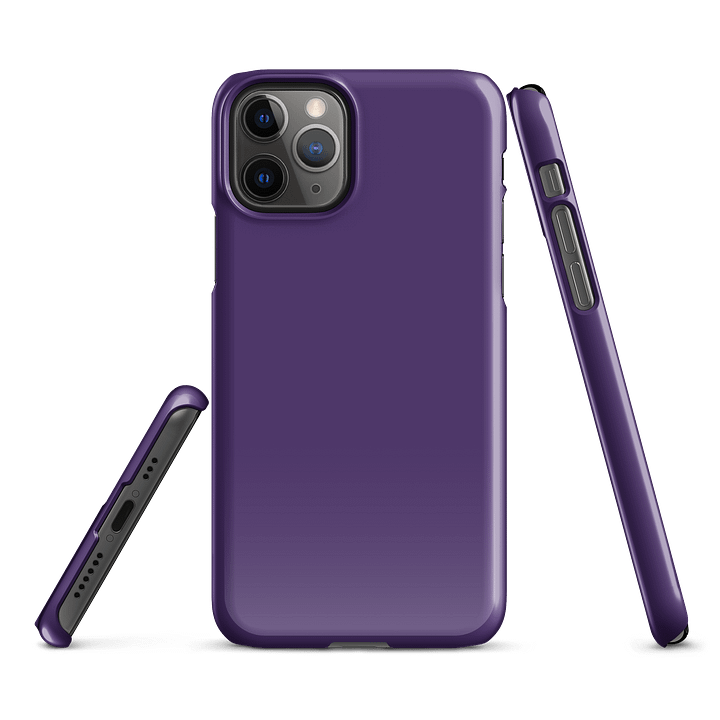 Dark Purple Solid Colour iPhone® Glossy Snap Case product image (2)