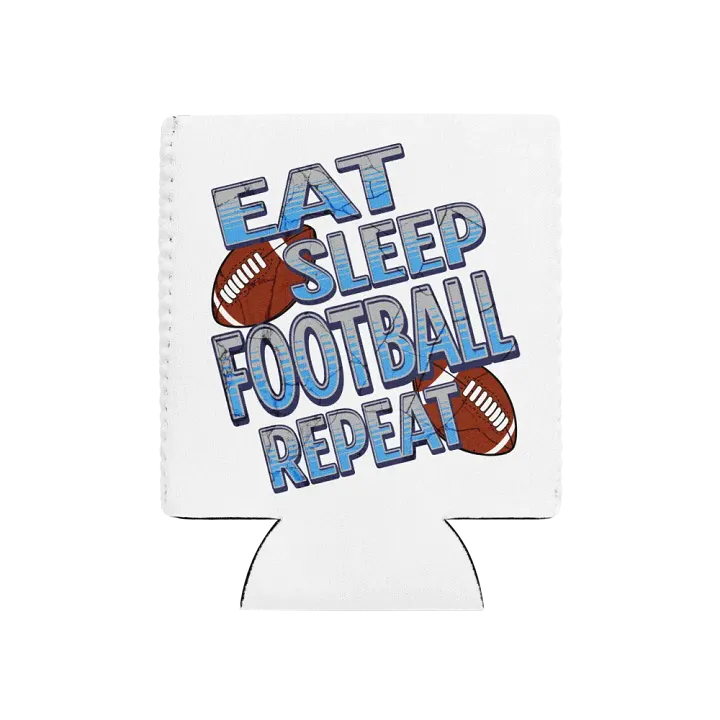 Eat Sleep Football Repeat Groove Can Cooler product image (1)