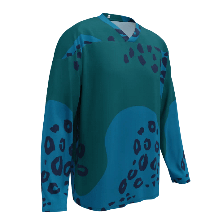 Dynamic Blue Leopard Hockey Fan Jersey product image (1)