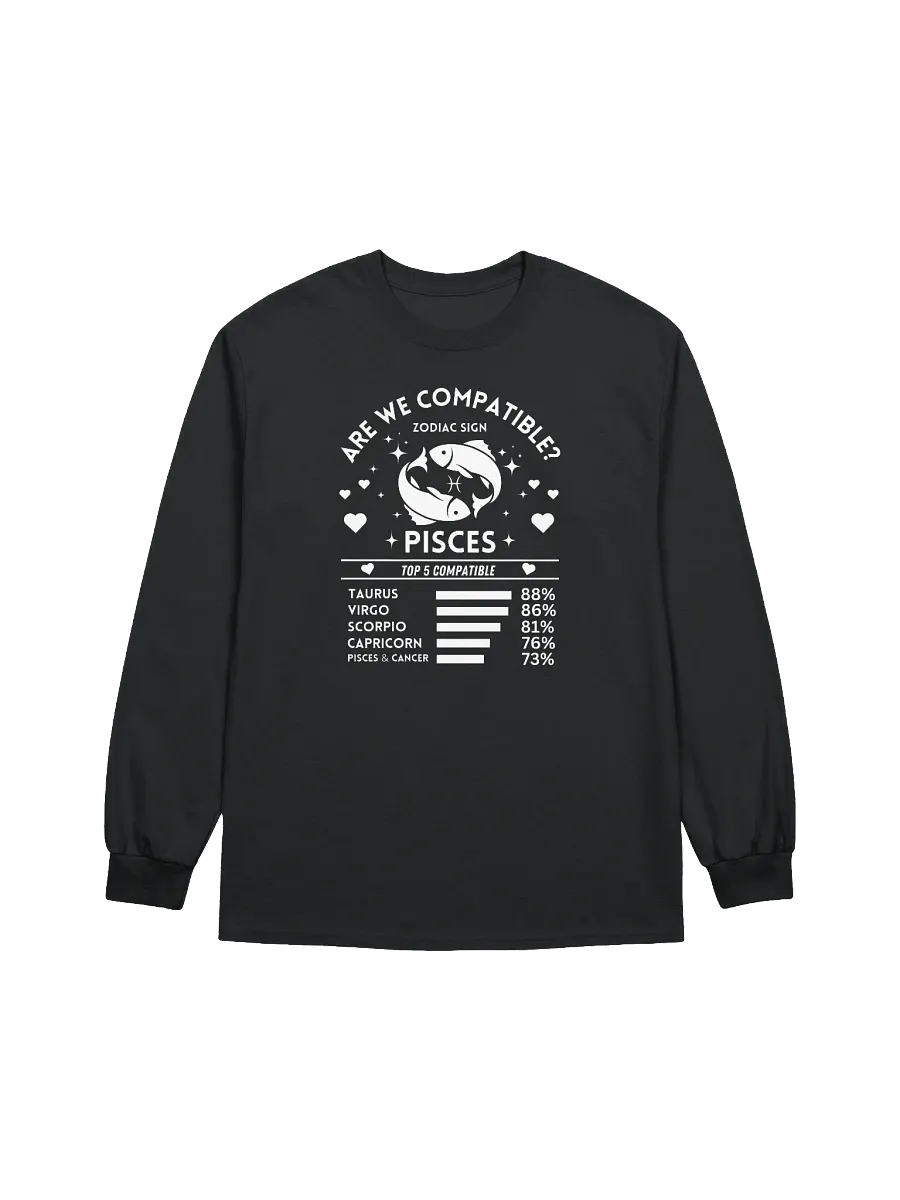 Pisces Zodiac Sign Romantic Compatibility - Gildan Ultra Cotton Unisex Long Sleeve T-Shirt - Dark Colors product image (2)