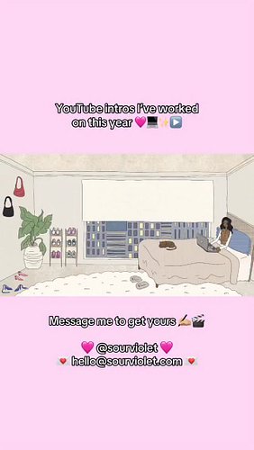 YouTube intro commissions back open 🩷 #procreate #illustration #animation #shoediva #YouTube intro #girl #vlog