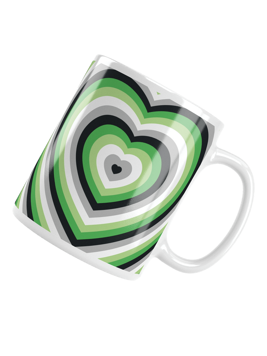 Aromantic Pride Hearts Mug (Left-handed) product image (5)