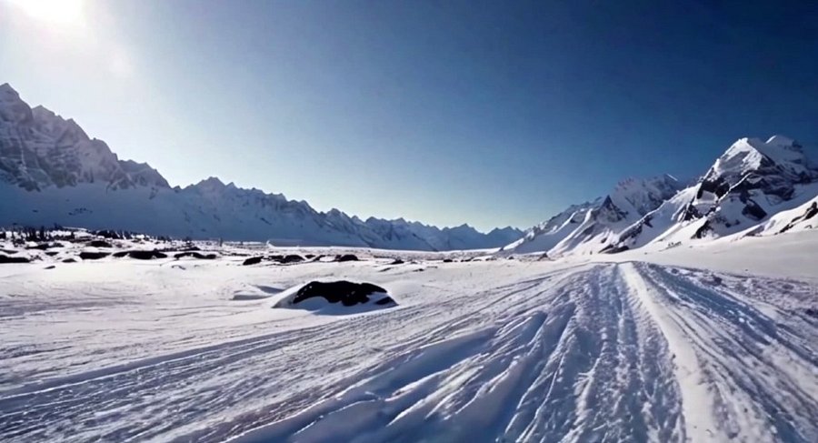 Snow-capped Mountain Range a Serene and Winter Wonderland High Video in 4k Generative AI for Personal and Commercial Use product image (1)