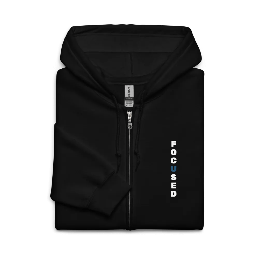 FOCUSED Zip Hoodie (Black) product image (3)