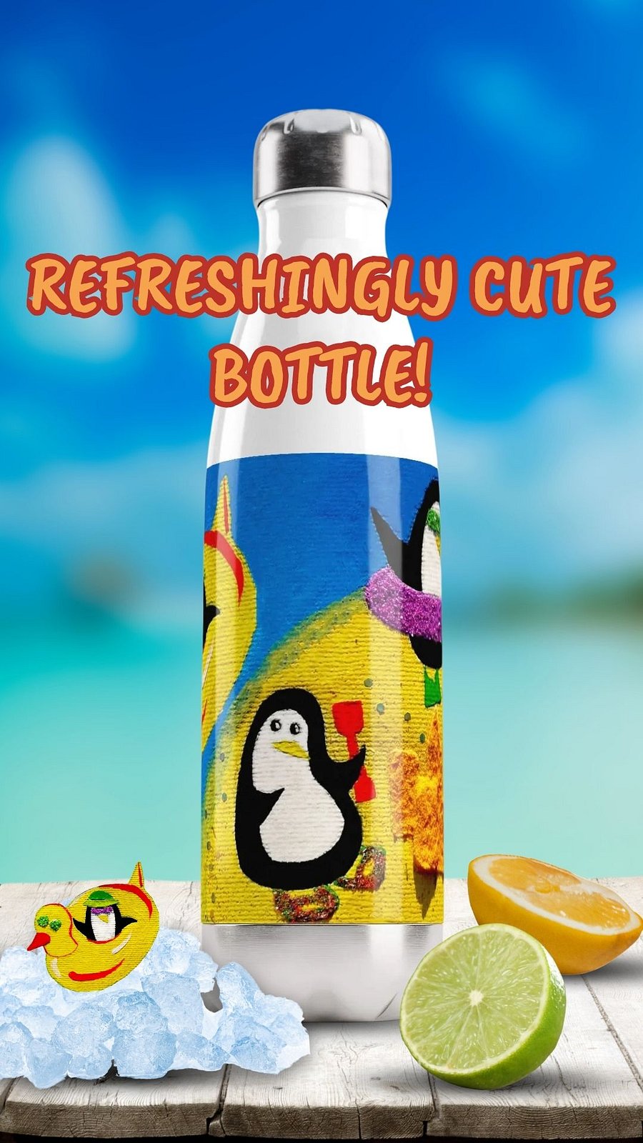 Beach Friends Stainless Steel Water Bottle product image (3)