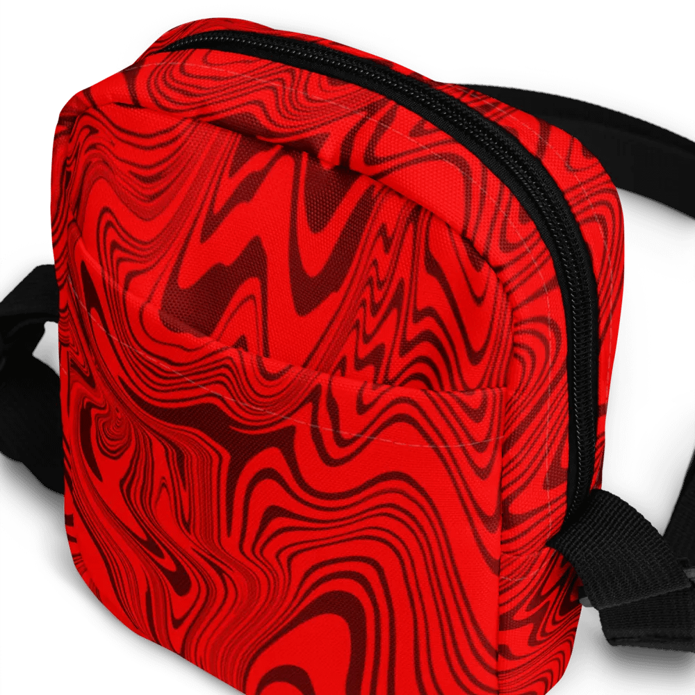 Utility Crossbody Bag - Abstract Red Swirls product image (7)