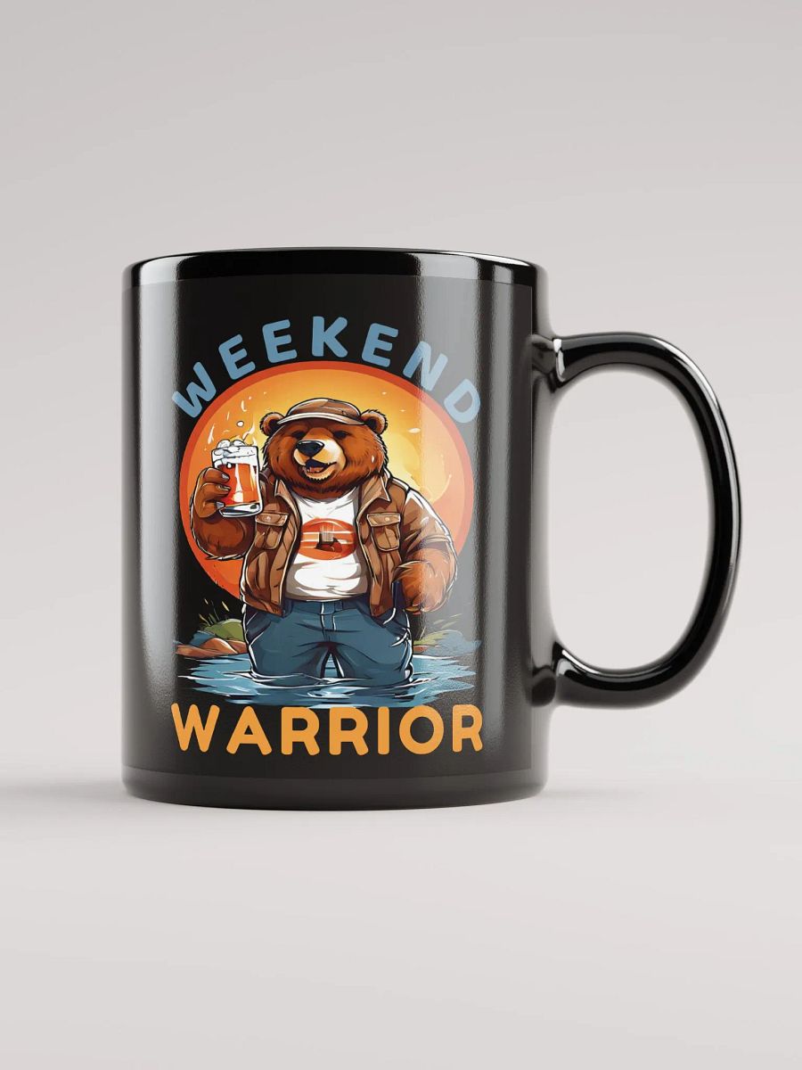 Weekend Warrior Funny Cool Stylish Black Glossy Mug – Best Gift for Relaxation Lovers product image (1)