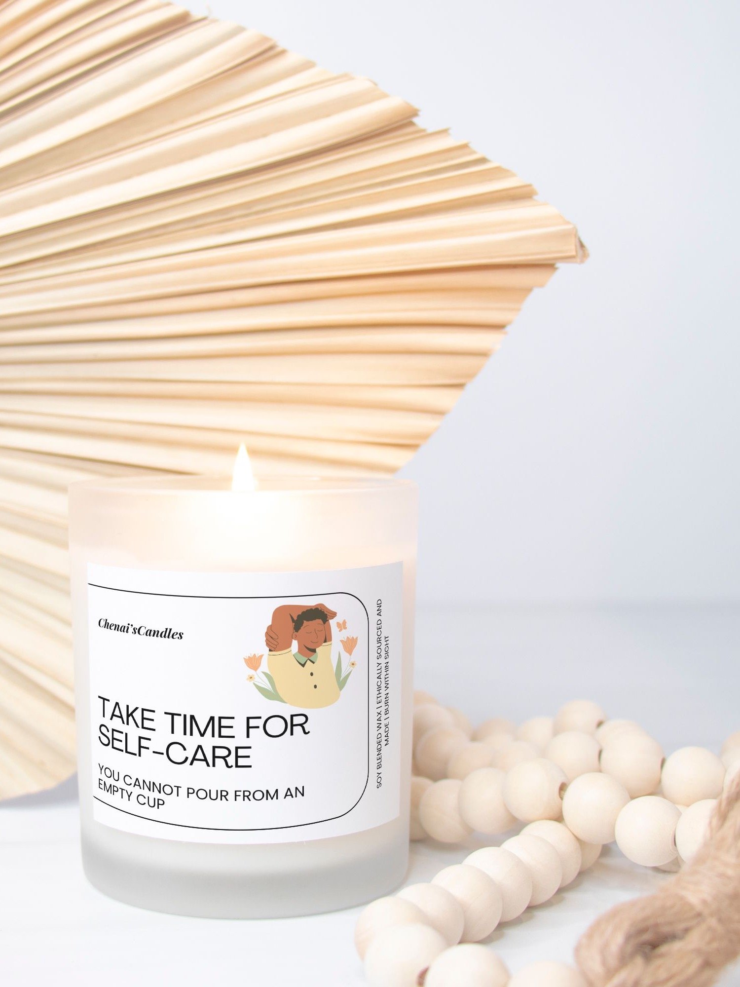Take time for self-care frosted candle product image (1)