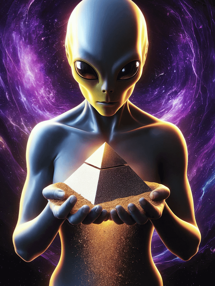 Cosmic Alien Pyramid Poster – Mystical Extraterrestrial Wall Art product image (1)