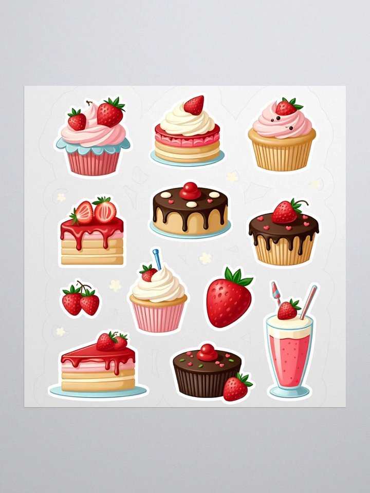 Sweet Treat Stickers: Strawberry Cakes & Cupcakes product image (1)