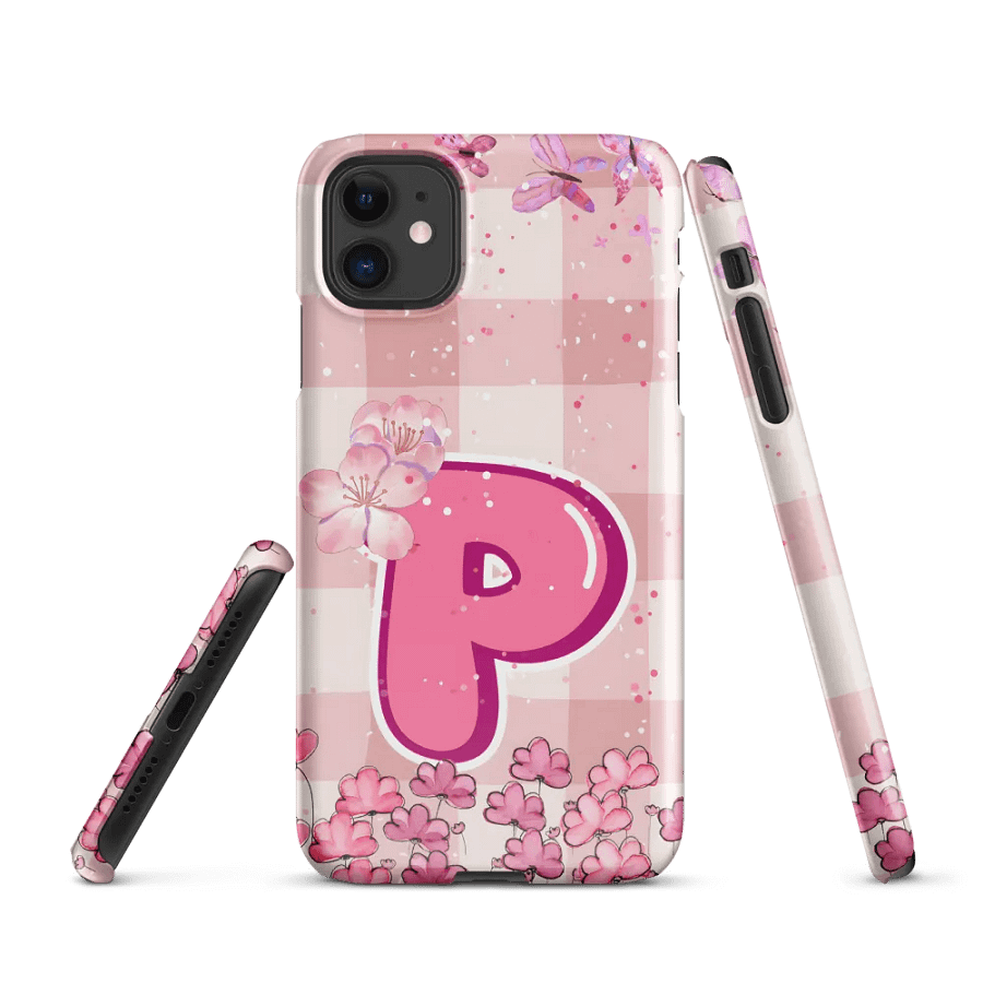 Pink Floral 'P' iPhone® Snap Case product image (1)
