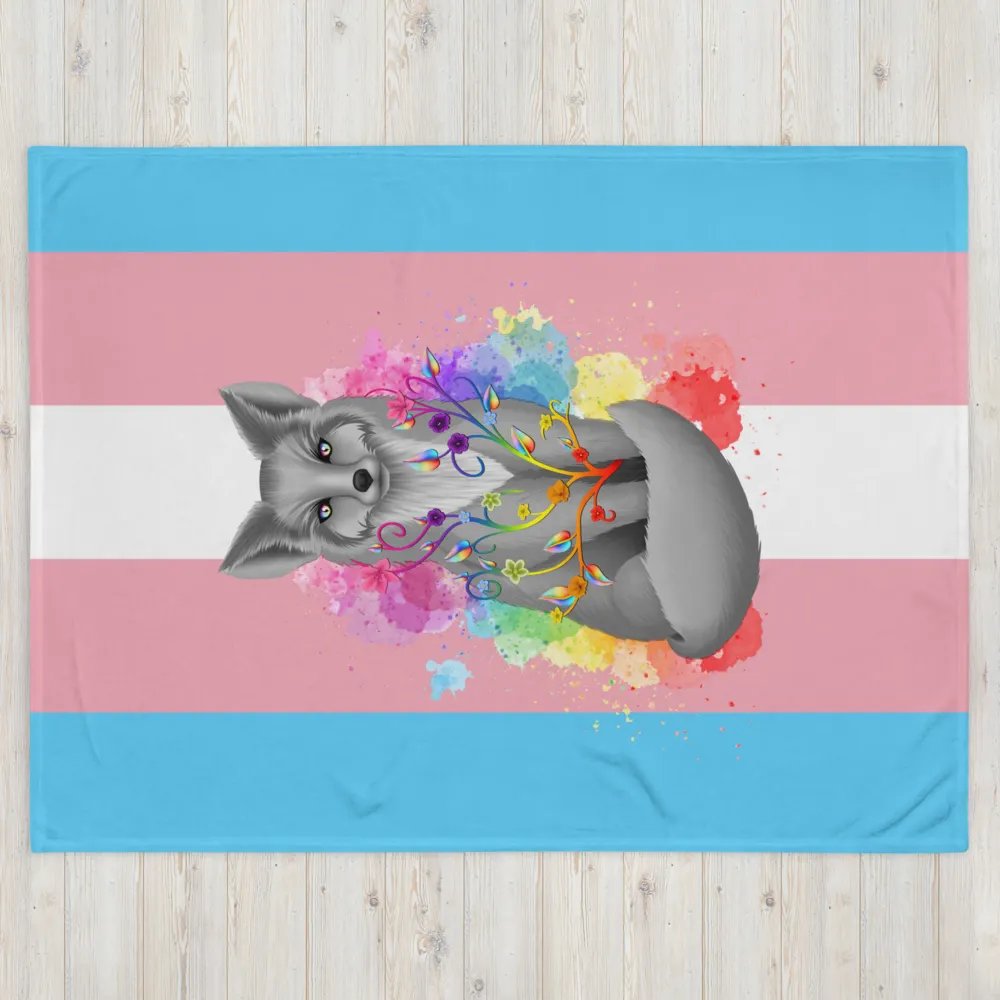 Transgender Pride Fox Blanket (2023) product image (4)