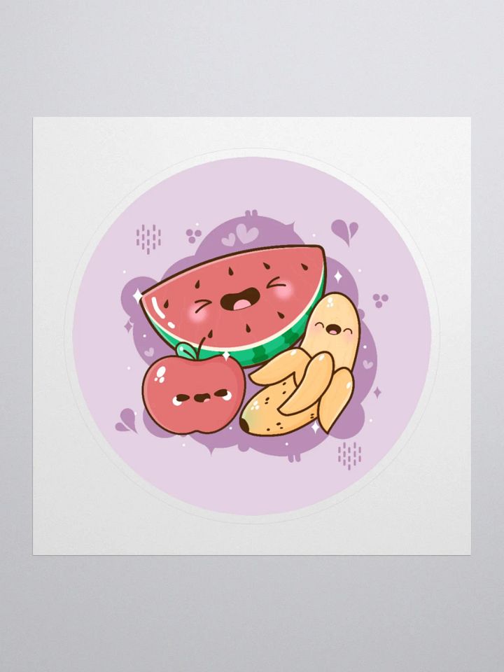 Fruit Doodle Round Kiss Cut Sticker product image (2)