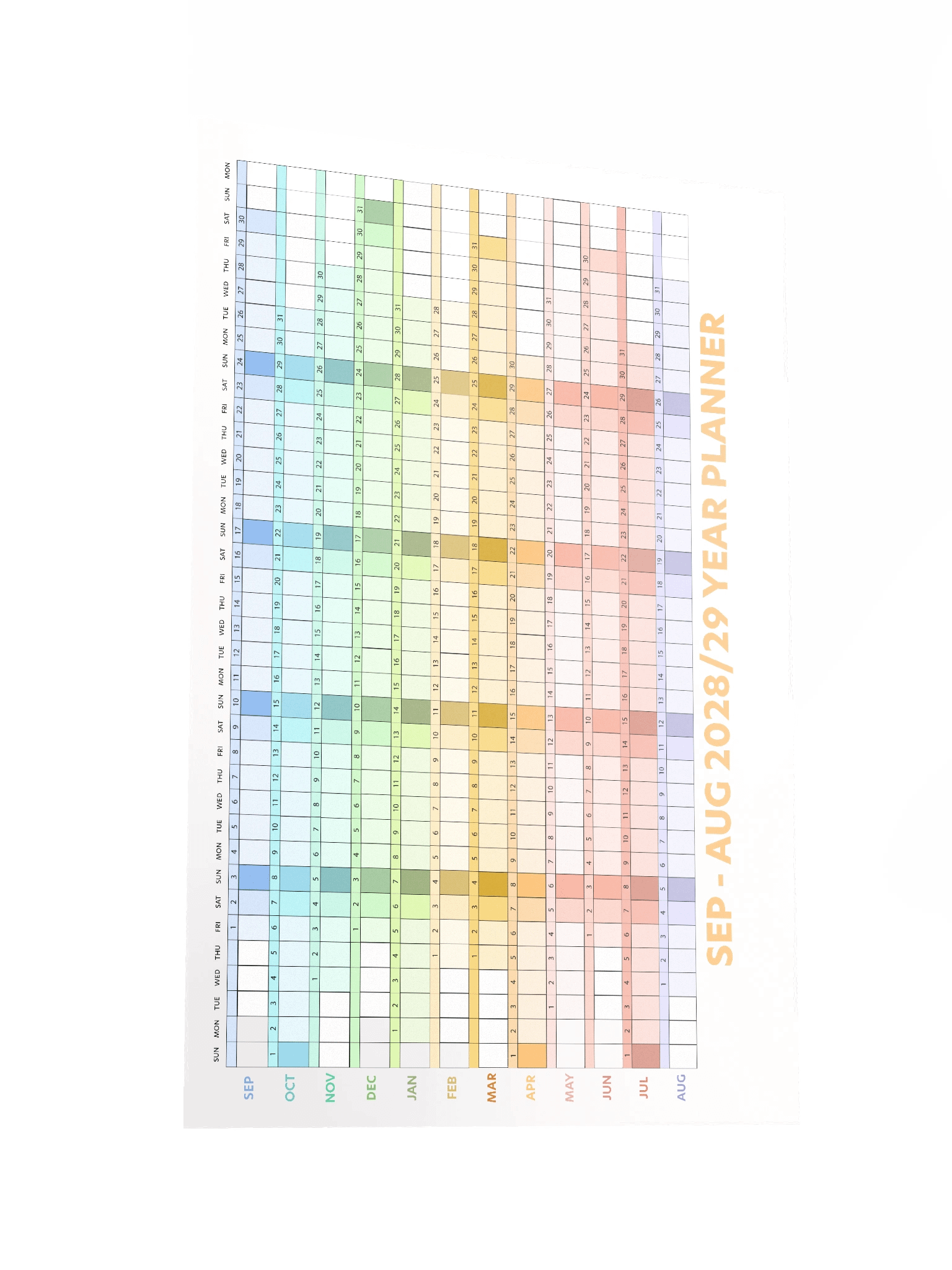 Sep-Aug 2028/29 ChromaView Whole Year Planner product image (3)