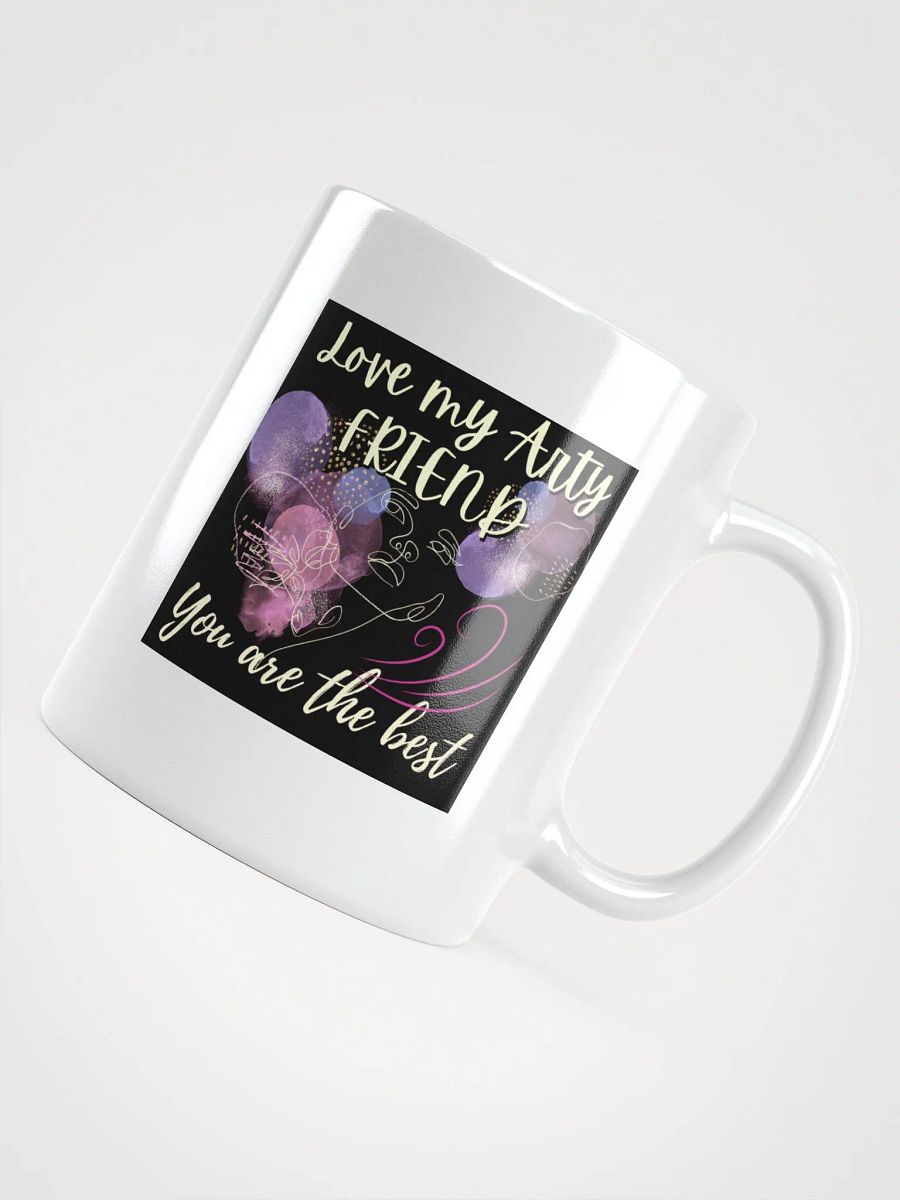 colorful mug for the artist. 'Love my Arty friend' Perfect gift for colleague, friend who loves arty things product image (11)