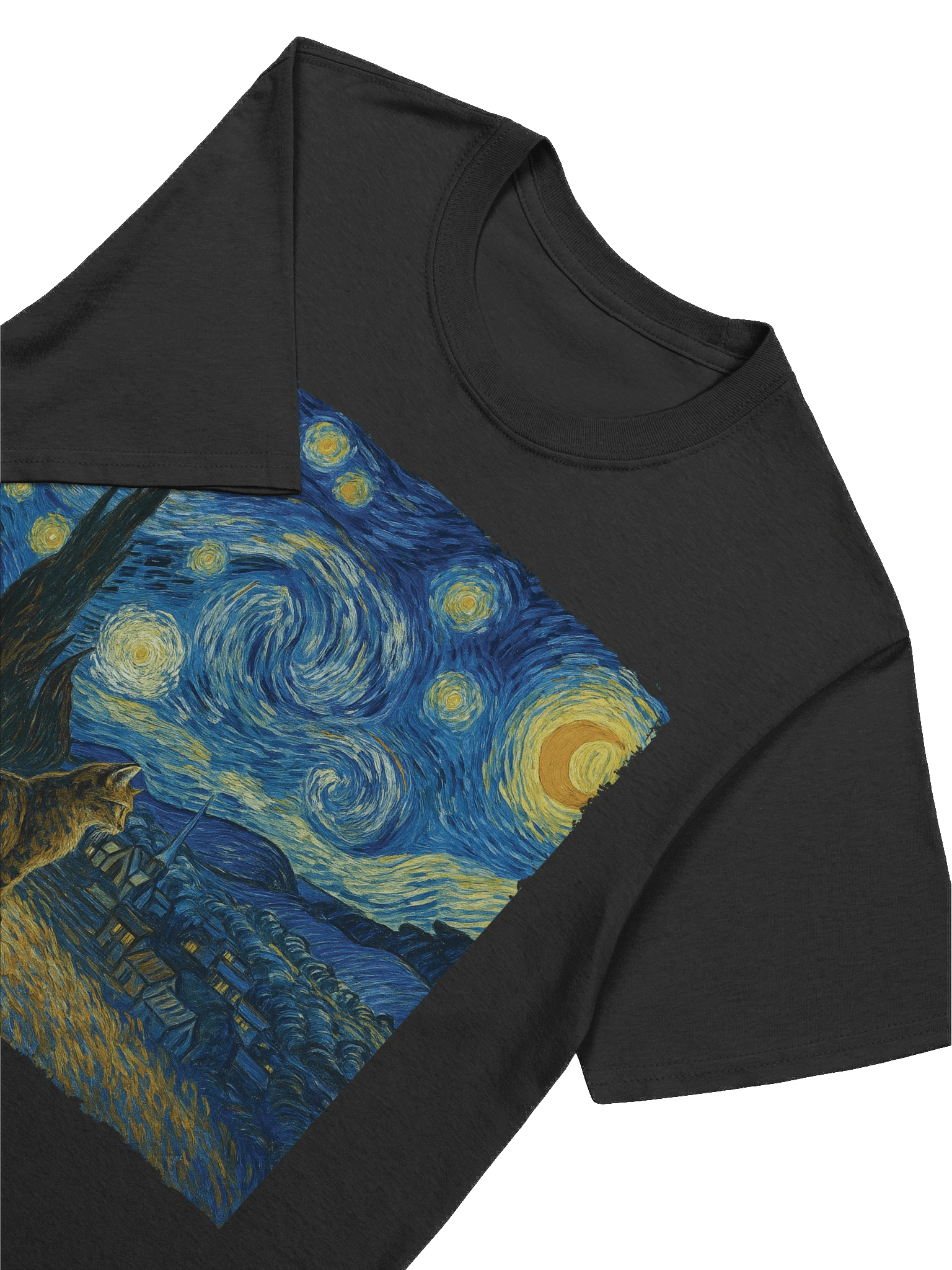 Starry Night Van Gogh Style Tabby Cat T-Shirt product image (49)