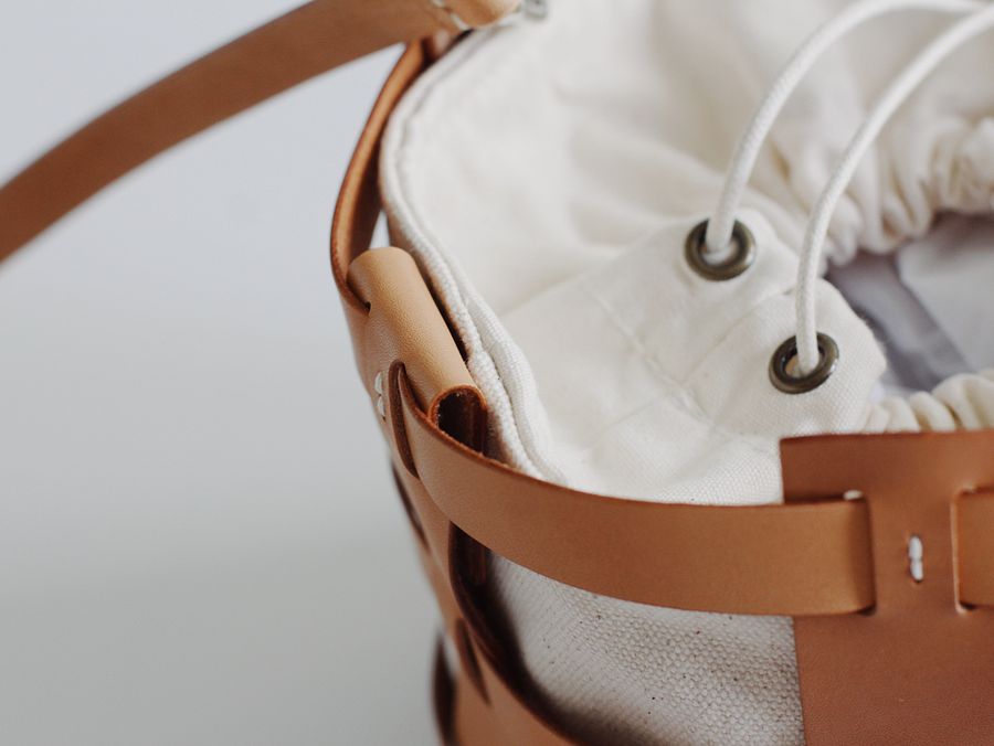 Vegetable Tanned Leather Caged Bucket Bag product image (10)
